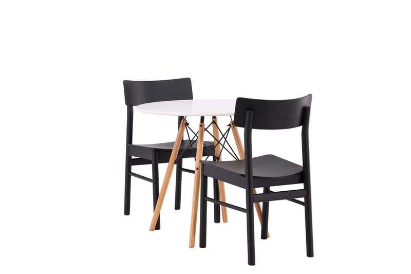 Danburi Matgrupp 60 cm Rund med 2 Montros stolar - Svart - Möbler - Bord & matgrupper - Matgrupper