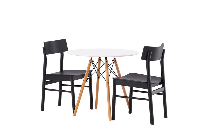 Danburi Matgrupp 60 cm Rund med 2 Montros stolar - Svart - Möbler - Bord & matgrupper - Matgrupper
