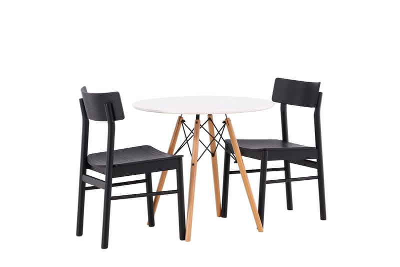 Danburi Matgrupp 60 cm Rund med 2 Montros stolar - Svart - Möbler - Bord & matgrupper - Matgrupper