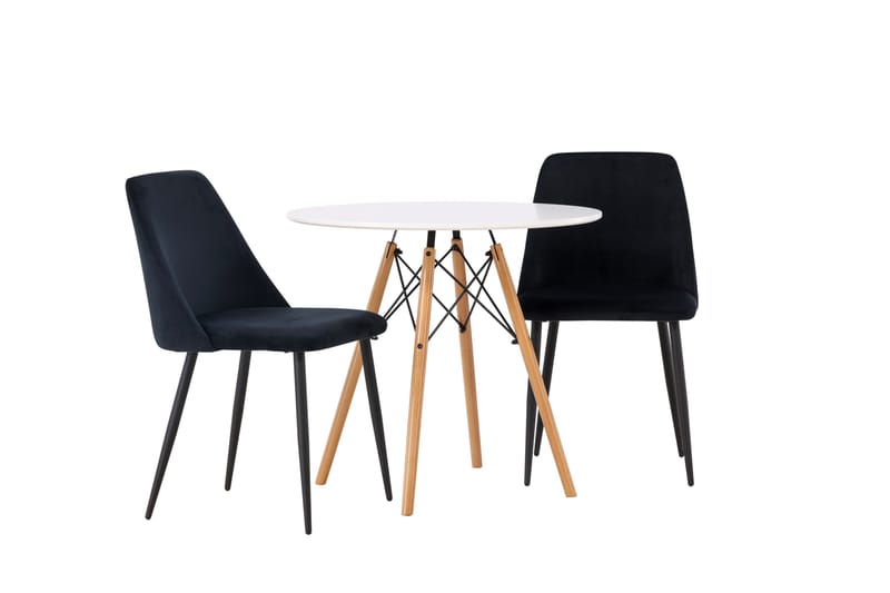 Danburi Matgrupp 60 cm Rund med 2 Night stolar - Svart - Möbler - Bord & matgrupper - Matgrupper