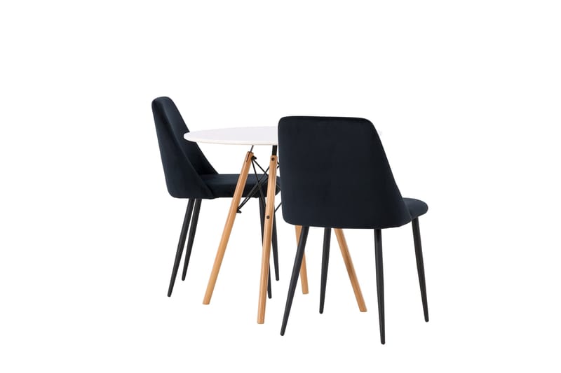 Danburi Matgrupp 60 cm Rund med 2 Night stolar - Svart - Möbler - Bord & matgrupper - Matgrupper