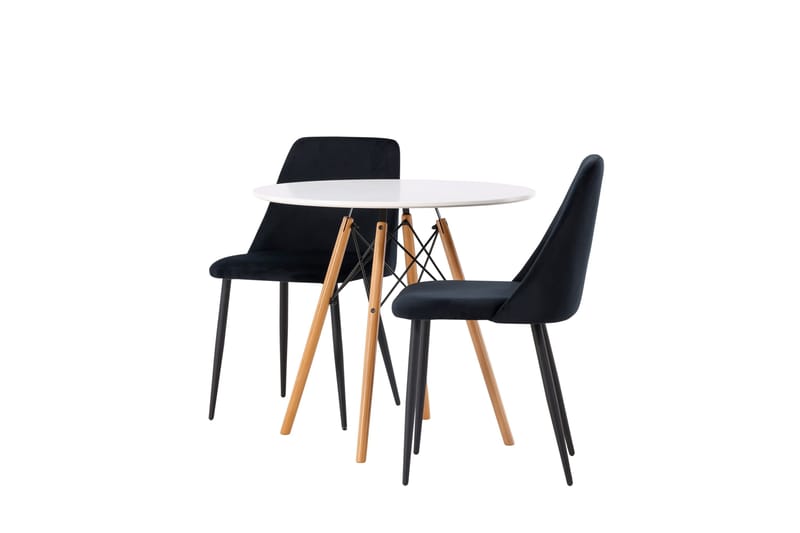 Danburi Matgrupp 60 cm Rund med 2 Night stolar - Svart - Möbler - Bord & matgrupper - Matgrupper