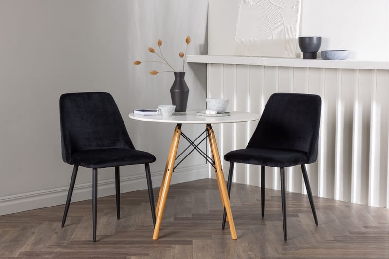 Danburi Matgrupp 60 cm Rund med 2 Night stolar - Svart - Möbler - Bord & matgrupper - Matgrupper