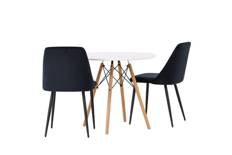 Danburi Matgrupp 60 cm Rund med 2 Night stolar - Svart - Möbler - Bord & matgrupper - Matgrupper