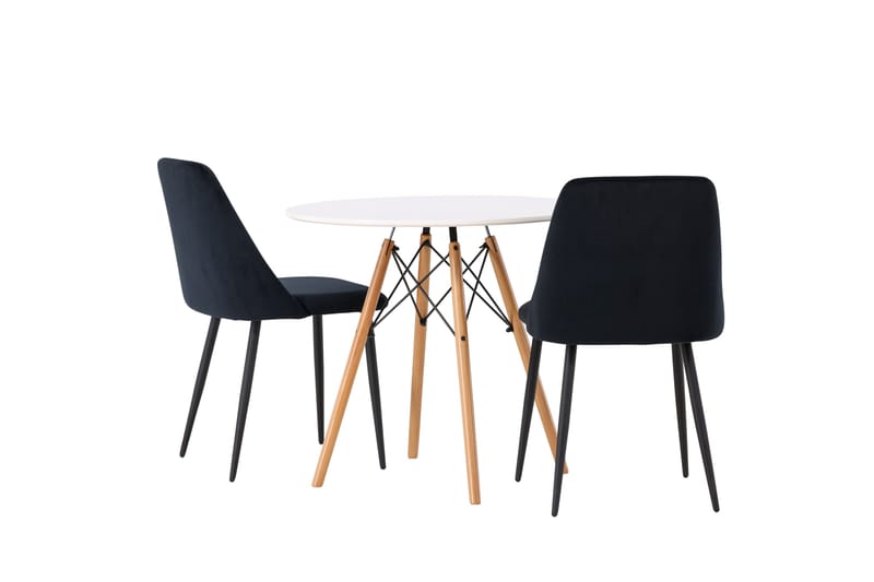 Danburi Matgrupp 60 cm Rund med 2 Night stolar - Svart - Möbler - Bord & matgrupper - Matgrupper