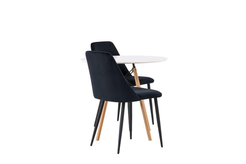 Danburi Matgrupp 60 cm Rund med 2 Night stolar - Svart - Möbler - Bord & matgrupper - Matgrupper