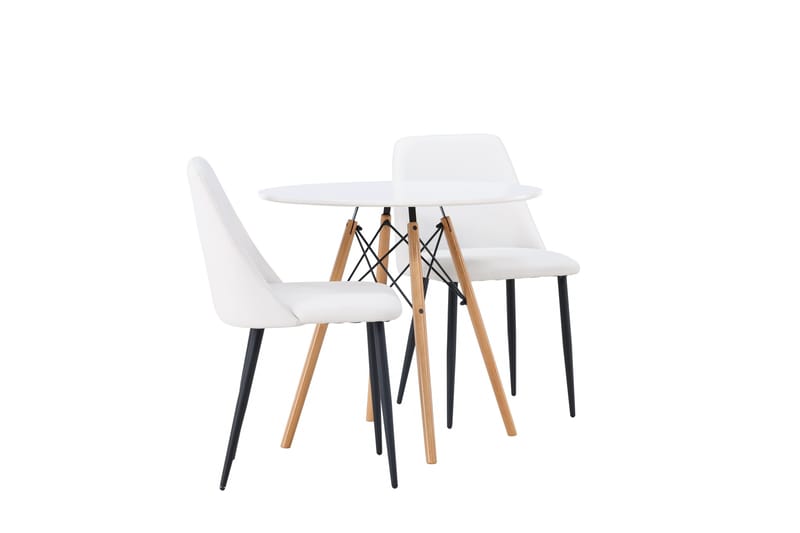 Danburi Matgrupp 60 cm Rund med 2 Night stolar - Vit - Möbler - Bord & matgrupper - Matgrupper