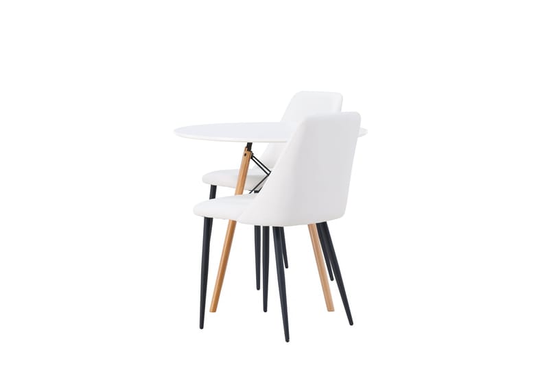 Danburi Matgrupp 60 cm Rund med 2 Night stolar - Vit - Möbler - Bord & matgrupper - Matgrupper