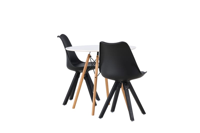 Danburi Matgrupp 60 cm Rund med 2 Zeno stolar - Svart - Möbler - Bord & matgrupper - Matgrupper