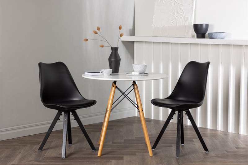 Danburi Matgrupp 60 cm Rund med 2 Zeno stolar - Svart - Möbler - Bord & matgrupper - Matgrupper