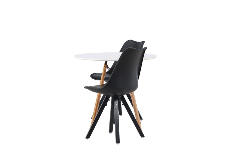 Danburi Matgrupp 60 cm Rund med 2 Zeno stolar - Svart - Möbler - Bord & matgrupper - Matgrupper