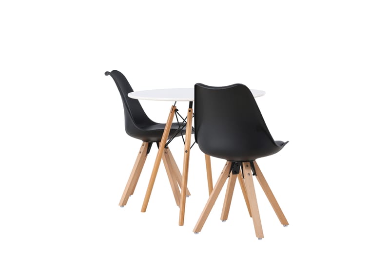 Danburi Matgrupp 60 cm Rund med 2 Zeno stolar - Svart - Möbler - Bord & matgrupper - Matgrupper