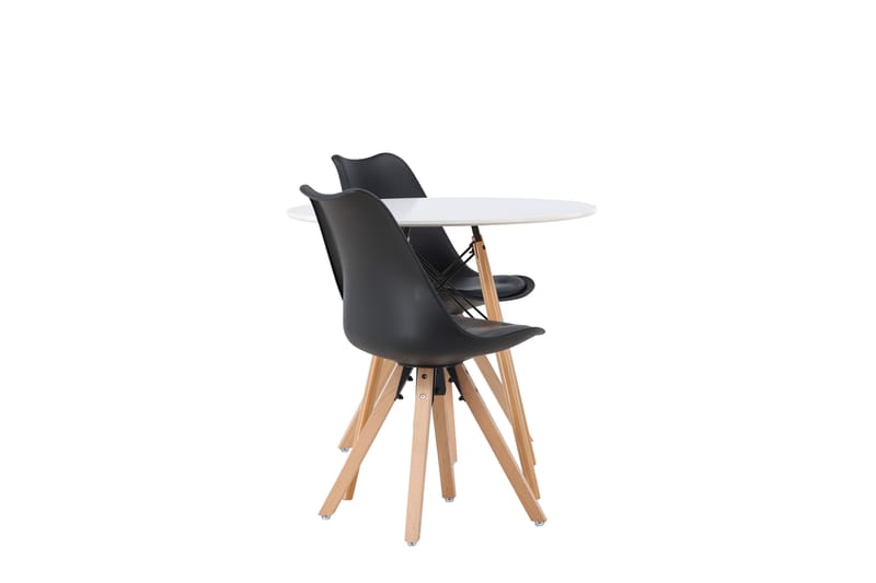 Danburi Matgrupp 60 cm Rund med 2 Zeno stolar - Svart - Möbler - Bord & matgrupper - Matgrupper