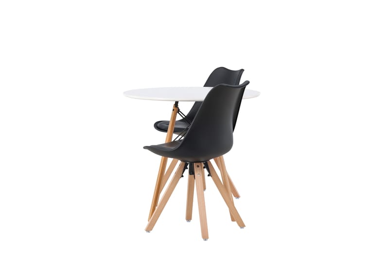 Danburi Matgrupp 60 cm Rund med 2 Zeno stolar - Svart - Möbler - Bord & matgrupper - Matgrupper