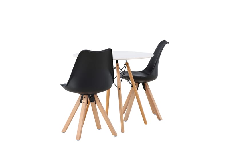 Danburi Matgrupp 60 cm Rund med 2 Zeno stolar - Svart - Möbler - Bord & matgrupper - Matgrupper
