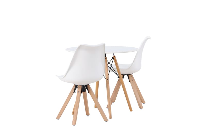 Danburi Matgrupp  60 cm Rund med 2 Zeno stolar - Vit - Möbler - Bord & matgrupper - Matgrupper