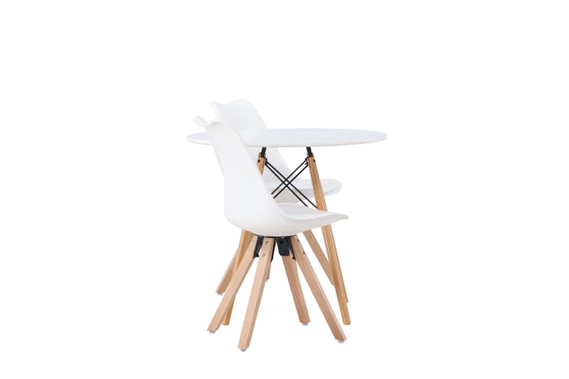 Danburi Matgrupp  60 cm Rund med 2 Zeno stolar - Vit - Möbler - Bord & matgrupper - Matgrupper