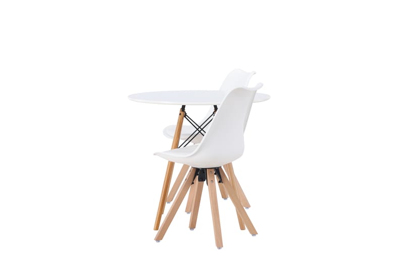 Danburi Matgrupp  60 cm Rund med 2 Zeno stolar - Vit - Möbler - Bord & matgrupper - Matgrupper