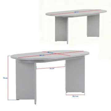 Dano Förlängningsbart Ovalt Matbord 160-200x90 cm i Trä med valnötsutseende - Brun - Möbler - Bord & matgrupper - Matbord & köksbord