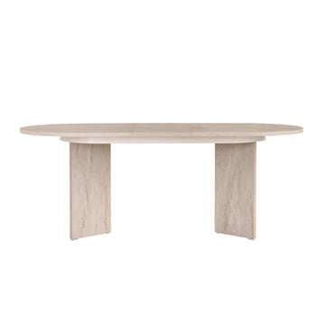 Dano Förlängningsbart Ovalt Matbord 160-200x90 cm med Travertinutseende - Beige - Möbler - Bord & matgrupper - Matbord & köksbord