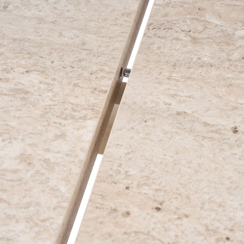 Dano Förlängningsbart Ovalt Matbord 160-200x90 cm med Travertinutseende - Beige - Möbler - Bord & matgrupper - Matbord & köksbord