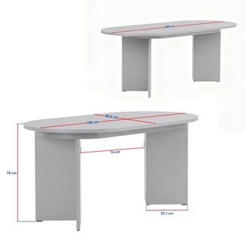 Dano Förlängningsbart Ovalt Matbord 160-200x90 cm med Travertinutseende - Beige - Möbler - Bord & matgrupper - Matbord & köksbord