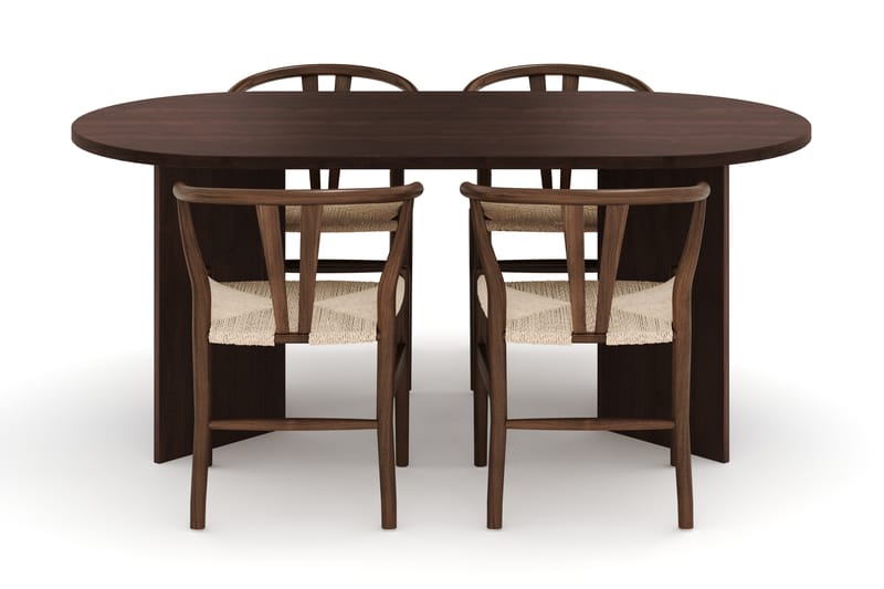 Dano Matbord 180 cm med 4 Dastoori Matstolar - Valnöt - Möbler - Bord & matgrupper - Matgrupper