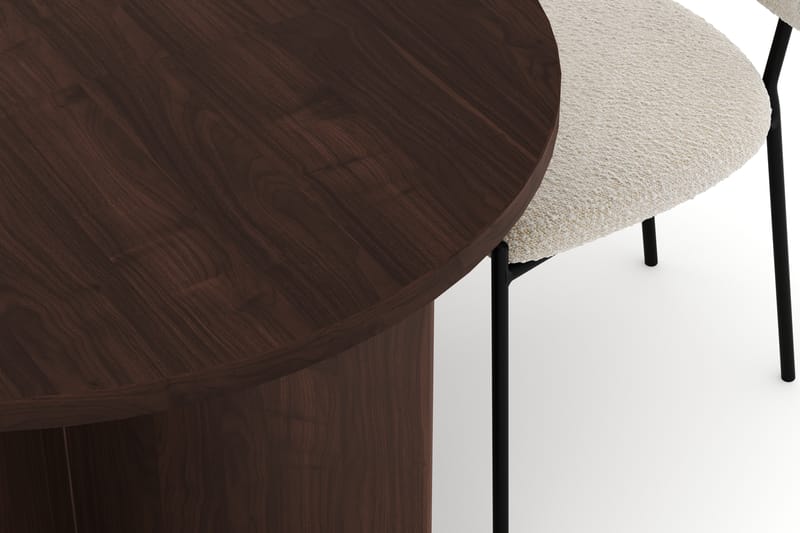 Dano Matbord 180 cm med 4 Gemmiano Matstolar - Valnöt / Vit Bouclé - Möbler - Bord & matgrupper - Matgrupper