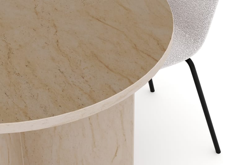 Dano Matbord 180 cm med 4 Katy Matstolar - Travertin / Vit - Möbler - Bord & matgrupper - Matgrupper