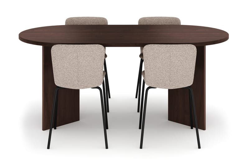 Dano Matbord 180 cm  med 4 Katy Matstolar - Valnöt / Greige - Möbler - Bord & matgrupper - Matgrupper