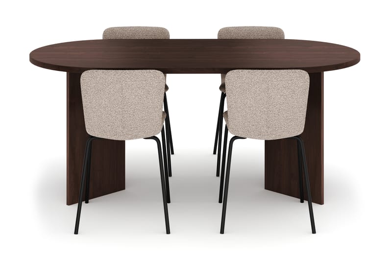 Dano Matbord 180 cm med 4 Katy Matstolar - Valnöt / Greige - Möbler - Bord & matgrupper - Matgrupper