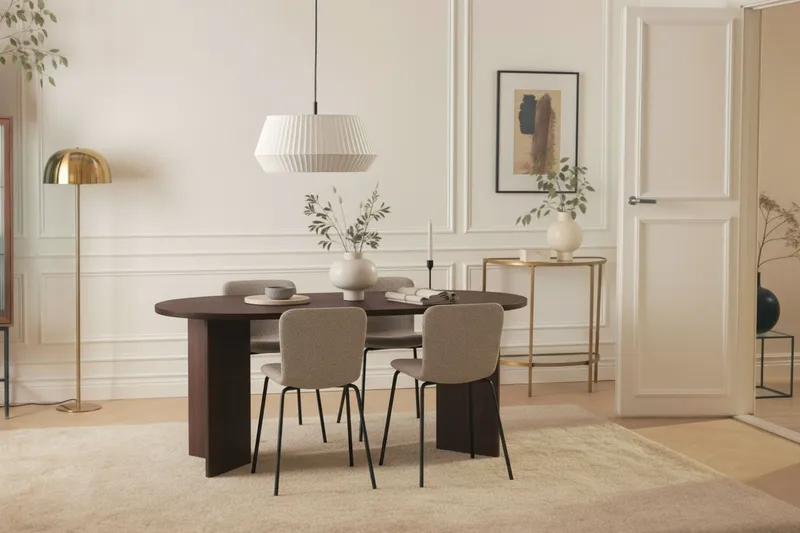 Dano Matbord 180 cm med 4 Katy Matstolar - Valnöt / Greige - Möbler - Bord & matgrupper - Matgrupper