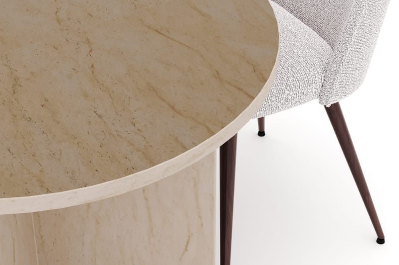 Dano Matbord 180 cm  med 4 Nibe Plus Matstolar - Travertin / Vit - Möbler - Bord & matgrupper - Matgrupper