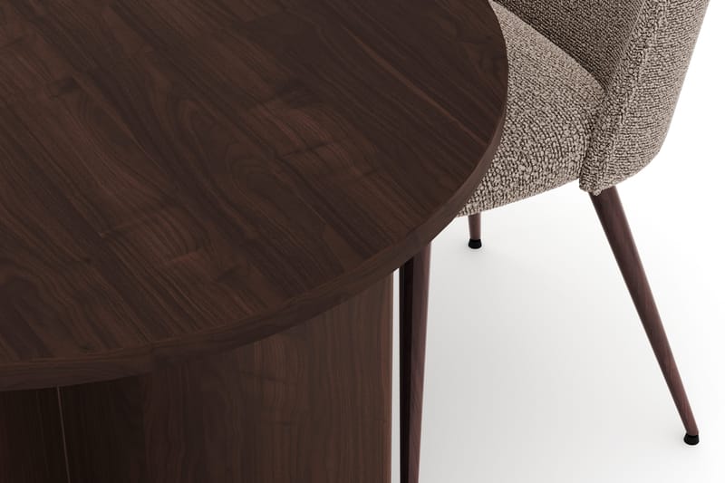 Dano Matbord 180 cm  med 4 Nibe Plus Matstolar - Valnöt / Greige - Möbler - Bord & matgrupper - Matgrupper