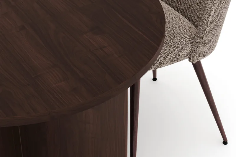 Dano Matbord 180 cm  med 4 Nibe Plus Matstolar - Valnöt / Greige - Möbler - Bord & matgrupper - Matgrupper