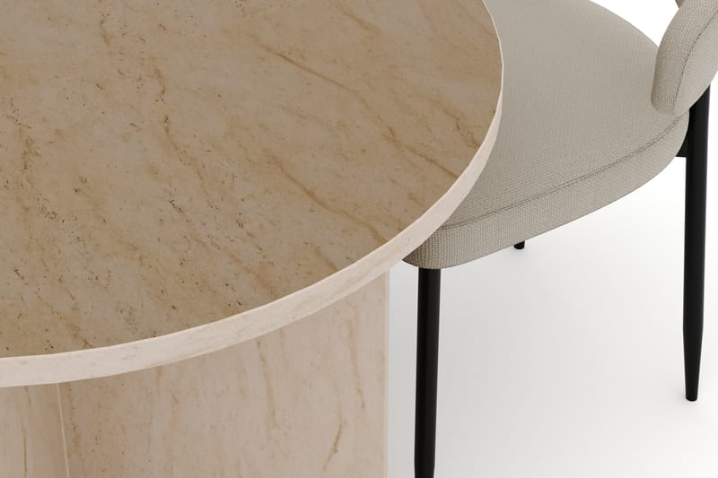 Dano Matbord 180 cm med 4 Sawako Matstolar - Travertin / Beige - Möbler - Bord & matgrupper - Matgrupper