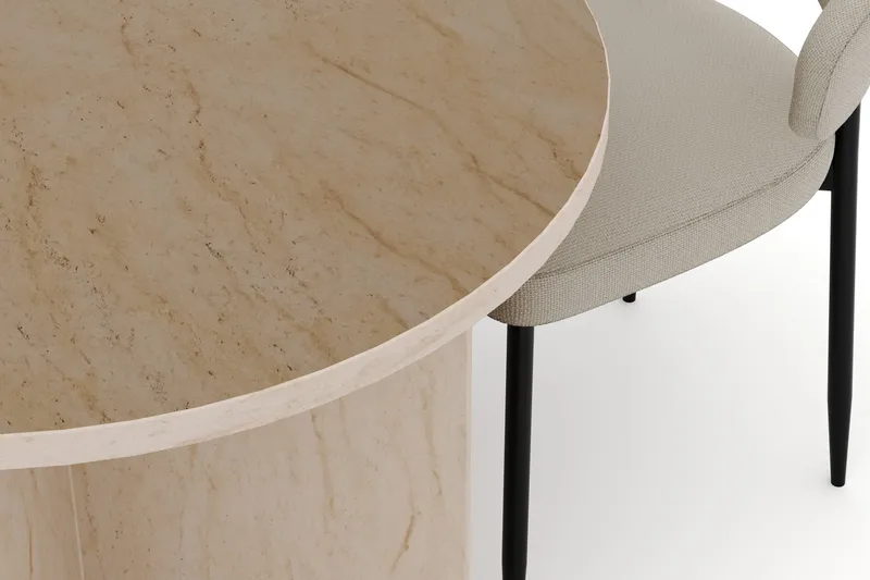 Dano Matbord 180 cm  med 4 Sawako Matstolar - Travertin / Beige - Möbler - Bord & matgrupper - Matgrupper