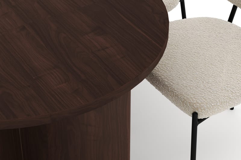 Dano Matbord 180 cm med 6 Gemmiano Matstolar - Valnöt / Vit Bouclé - Möbler - Bord & matgrupper - Matgrupper