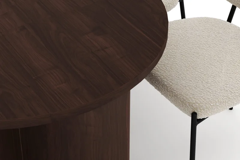 Dano Matbord 180 cm  med 6 Gemmiano Matstolar - Valnöt / Vit Bouclé - Möbler - Bord & matgrupper - Matgrupper