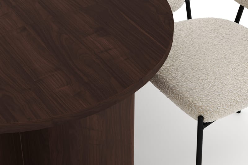 Dano Matbord 180 cm  med 6 Gemmiano Matstolar - Valnöt / Vit Bouclé - Möbler - Bord & matgrupper - Matgrupper