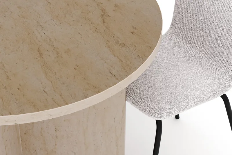 Dano Matbord 180 cm  med 6 Katy Matstolar - Travertin / Vit - Möbler - Bord & matgrupper - Matgrupper
