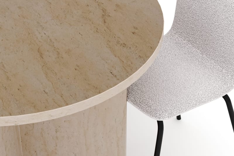 Dano Matbord 180 cm  med 6 Katy Matstolar - Travertin / Vit - Möbler - Bord & matgrupper - Matgrupper