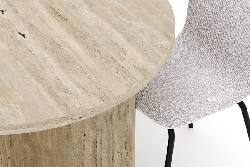 Dano Matbord 180 cm  med 6 Katy Matstolar - Travertin / Vit - Möbler - Bord & matgrupper - Matgrupper