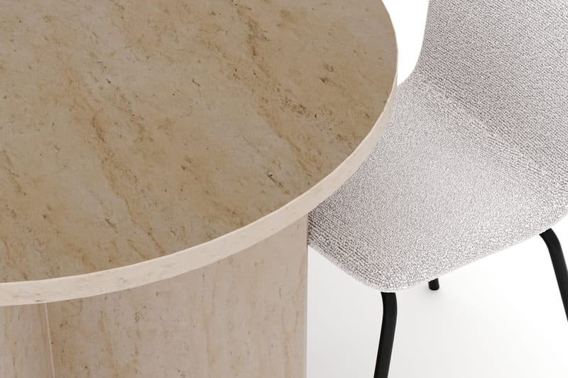 Dano Matbord 180 cm med 6 Katy Matstolar - Travertin / Vit - Möbler - Bord & matgrupper - Matgrupper