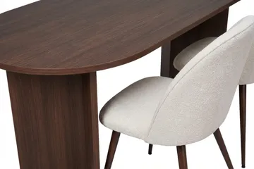 Dano Matbord 180 cm med 6 Nibe Plus Matstolar - Vit/Brun - Möbler - Bord & matgrupper - Matgrupper