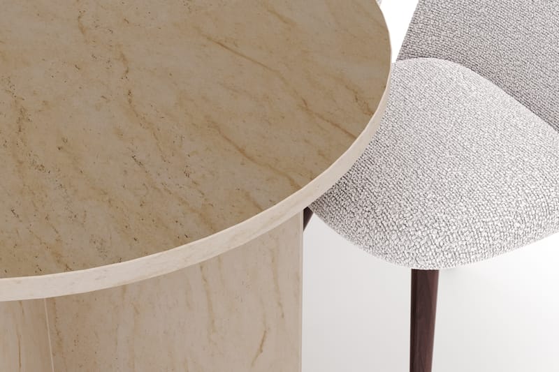 Dano Matbord 180 cm med 6 Nibe Plus Matstolar - Travertin / Vit - Möbler - Bord & matgrupper - Matgrupper