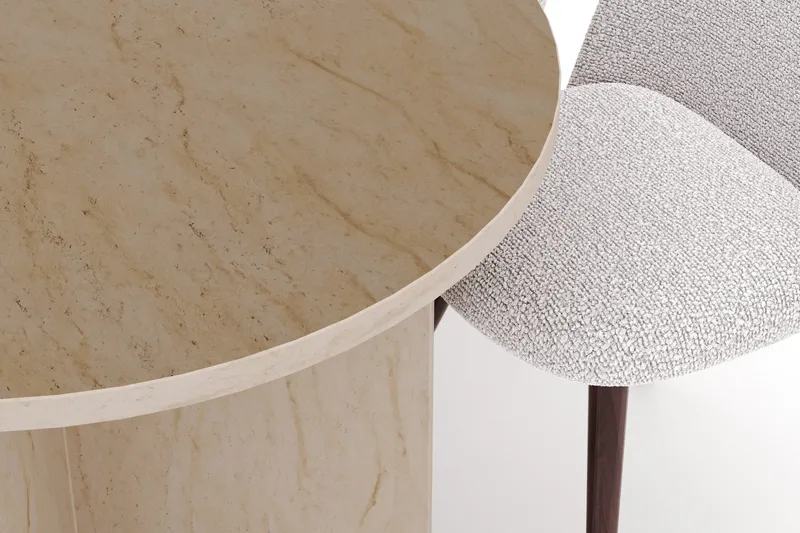 Dano Matbord 180 cm  med 6 Nibe Plus Matstolar - Travertin / Vit - Möbler - Bord & matgrupper - Matgrupper