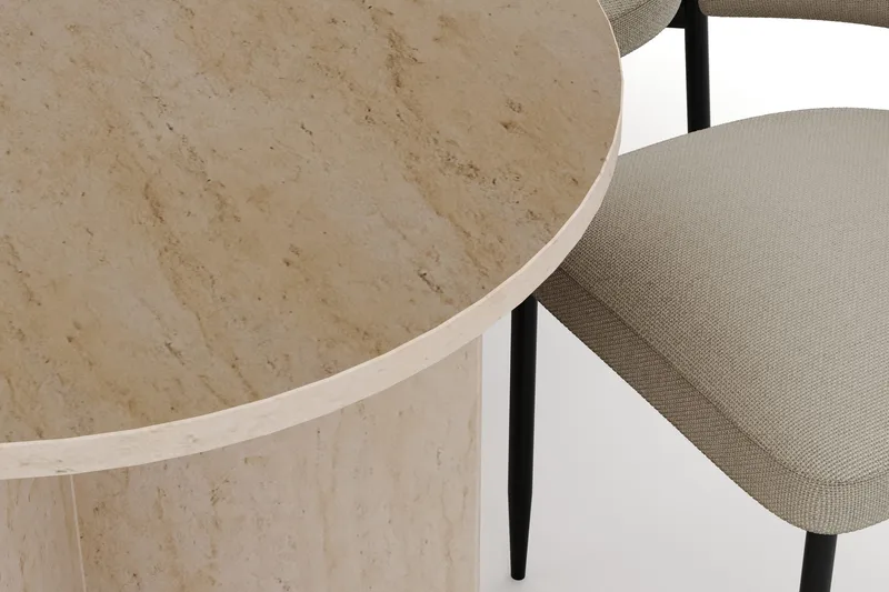 Dano Matbord 180 cm  med 6 Sawako Matstolar - Travertin / Beige - Möbler - Bord & matgrupper - Matgrupper