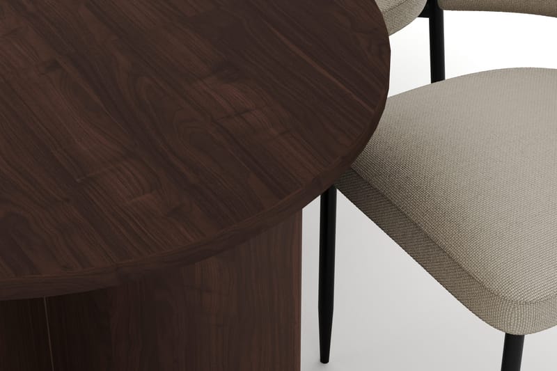 Dano Matbord 180 cm  med 6 Sawako Matstolar - Valnöt / Beige - Möbler - Bord & matgrupper - Matgrupper