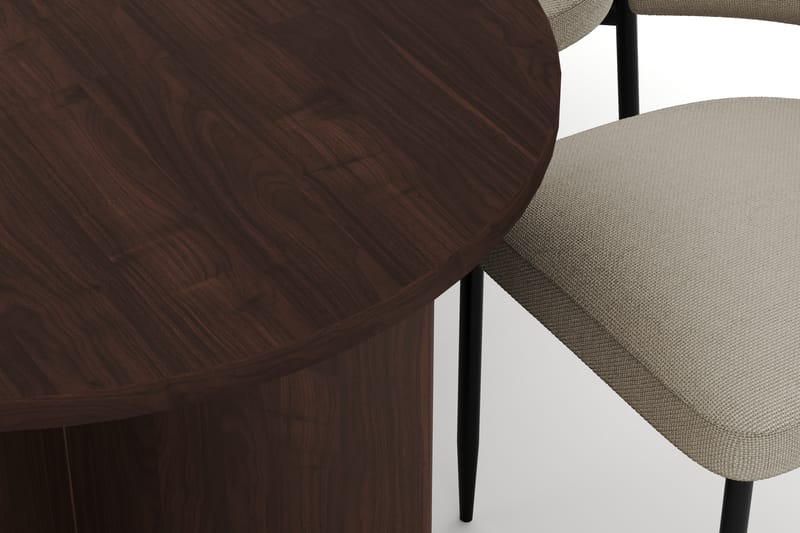 Dano Matbord 180 cm med 6 Sawako Matstolar - Valnöt / Beige - Möbler - Bord & matgrupper - Matgrupper